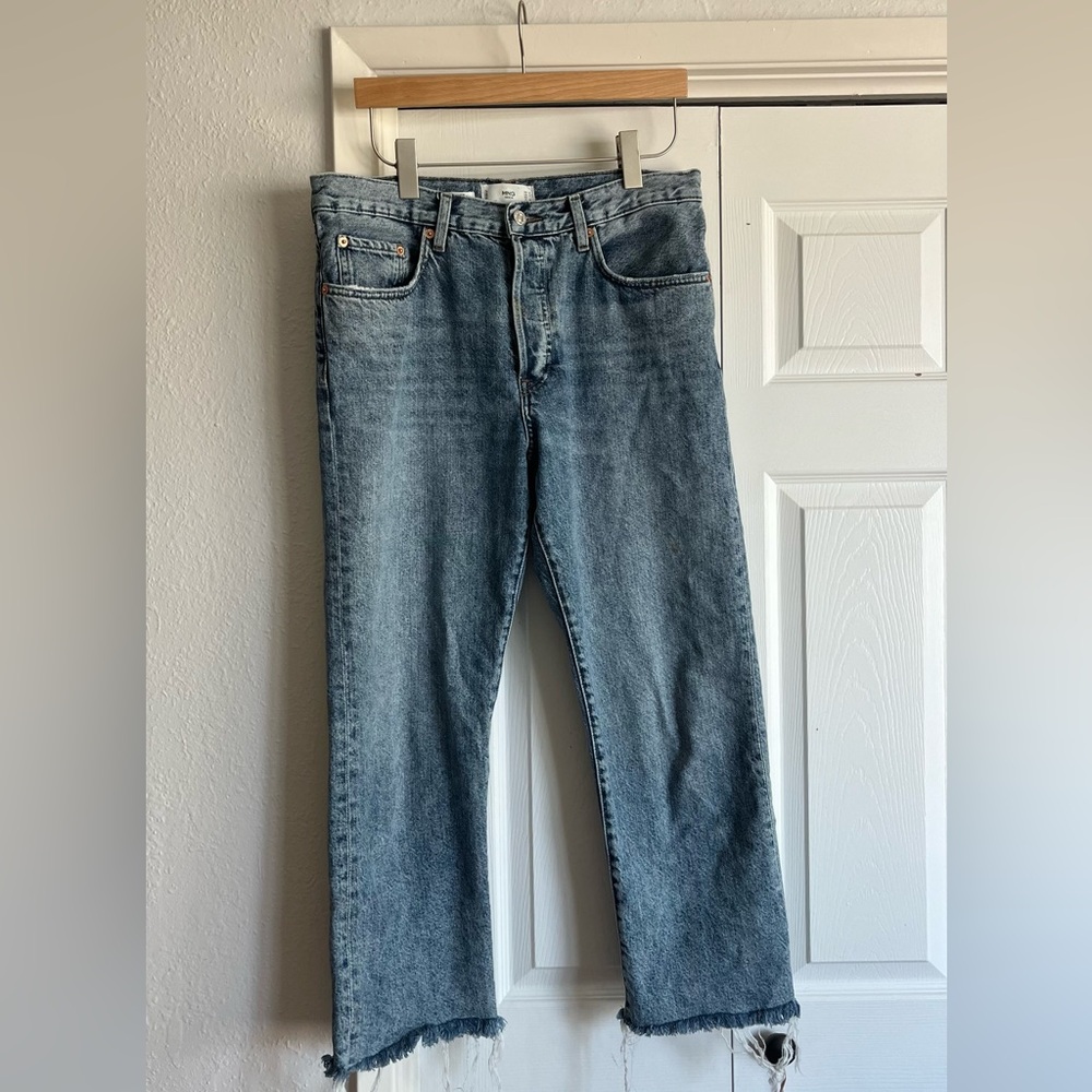 MANGO MNG • Havana High Waisted Mid Cropped Straight Jeans - Picture 5 of 9